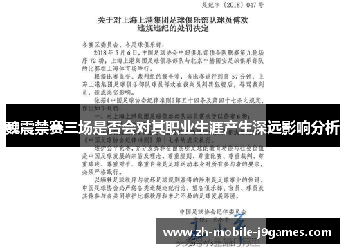 魏震禁赛三场是否会对其职业生涯产生深远影响分析 魏震禁赛三场是否会对其职业生涯产生深远影响分析